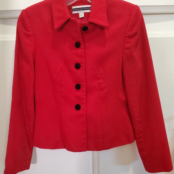 Amanda Smith Women's Red Skirt Suit Dress Jacket - Picture 3 of 6
